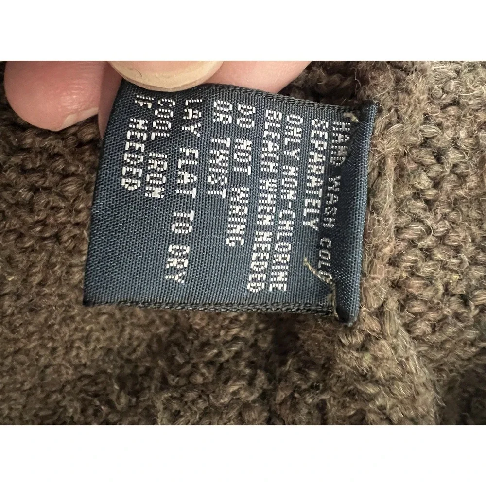 Polo Ralph Lauren Sweater Men's XXL Brown Knit Cotton Linen Blend Long Sleeve
